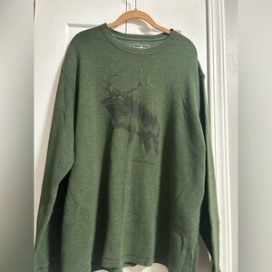 Green Eddie Bauer Moose Print Sweater